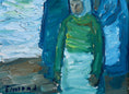 Load image into Gallery viewer, Mid Century Harbor Scene Original Vintage Oil Painting from Sweden
