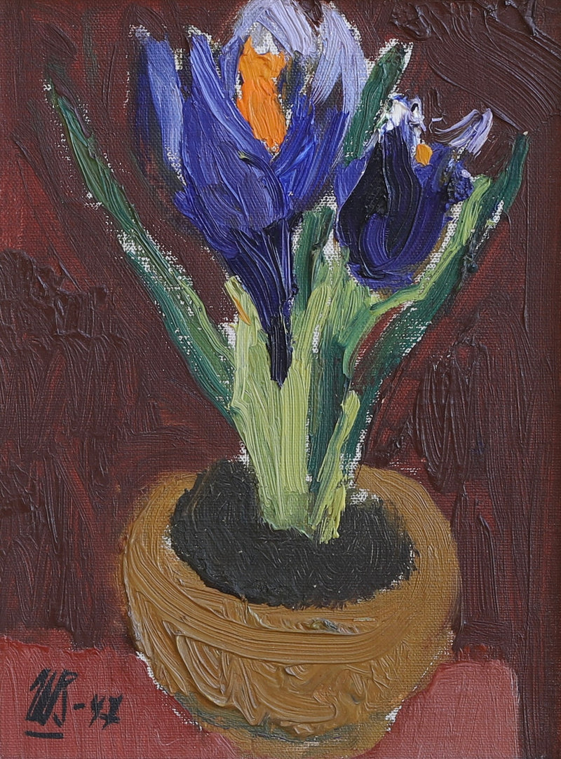 Vintage Mid Century Still Life of Crocuses From Sweden