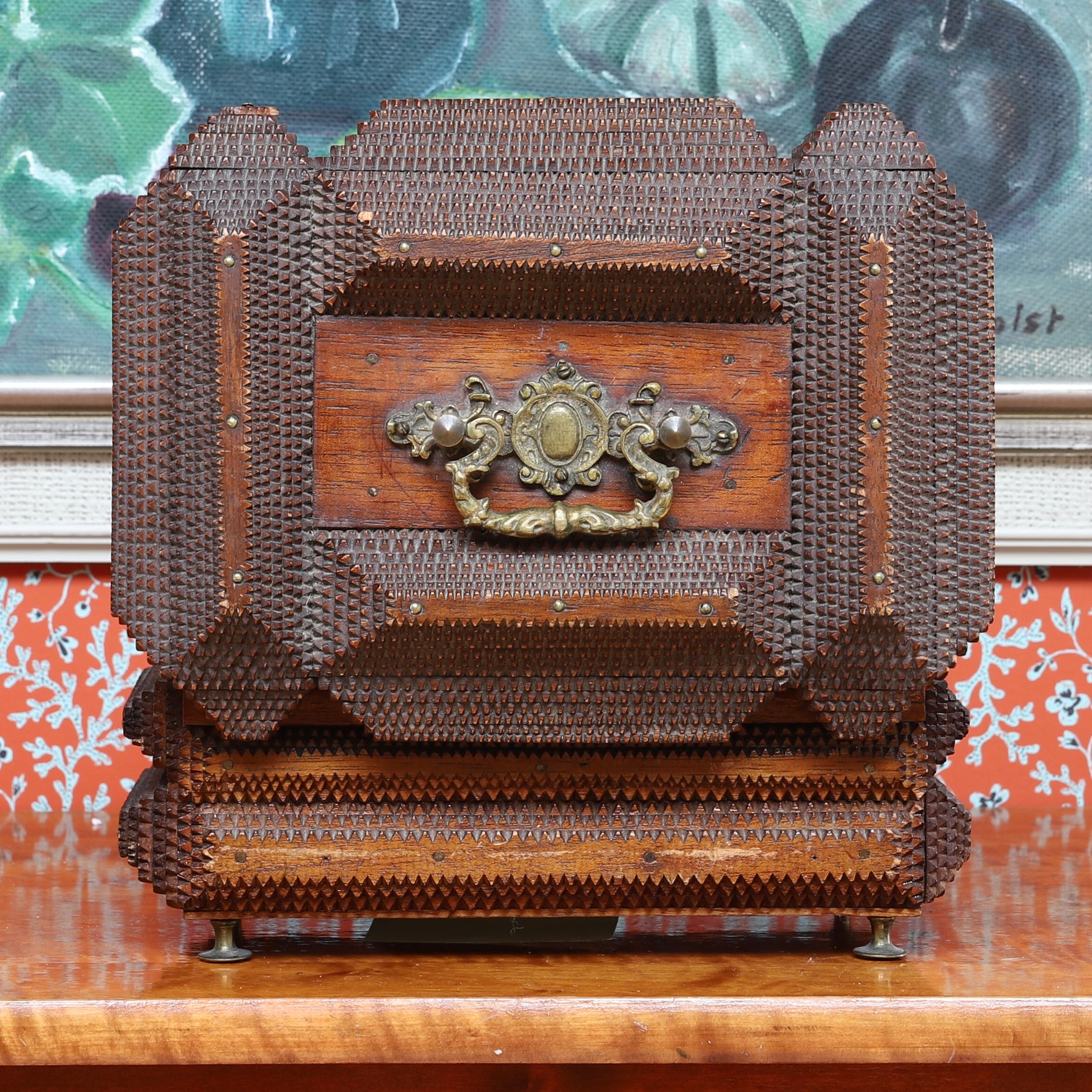 Vintage Art Room Tramp Art Box