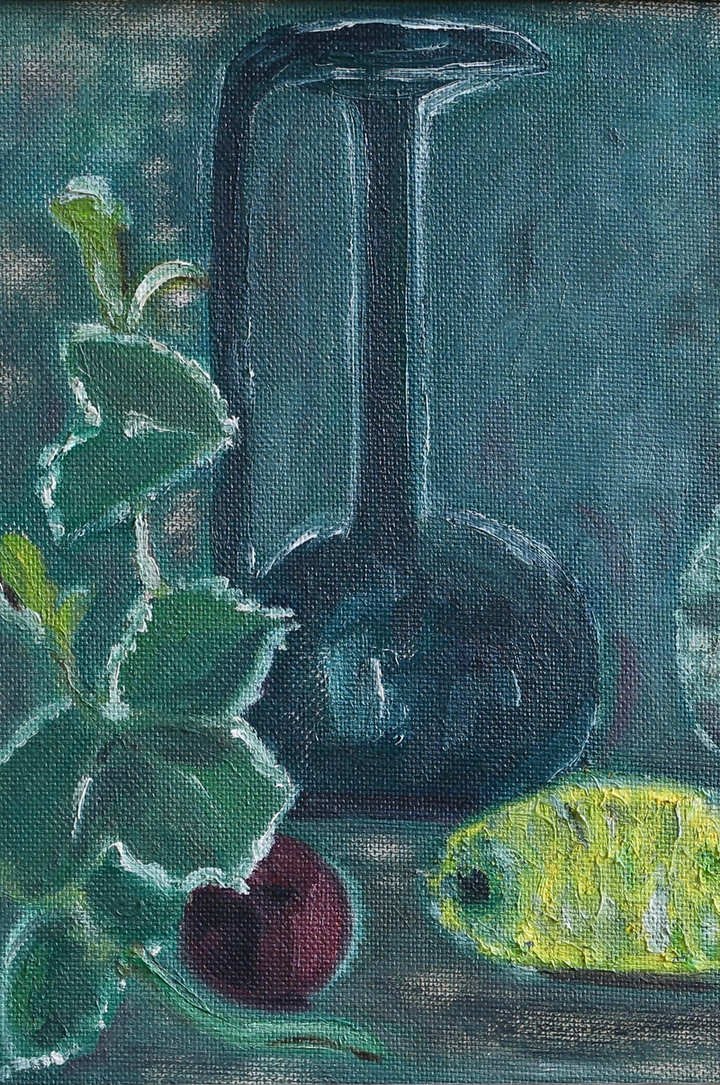 Vintage Mid Century Still Life Oil Painting From Sweden