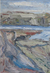 Vintage Art Mid Century Coastal Oil Painting from Sweden