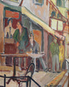 Vintage Art Room Cafe Oil Painting From Sweden