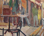 Vintage Art Room Cafe Oil Painting From Sweden