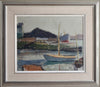 Mid Century Harbor Oil Painting from Sweden By G Isaksson