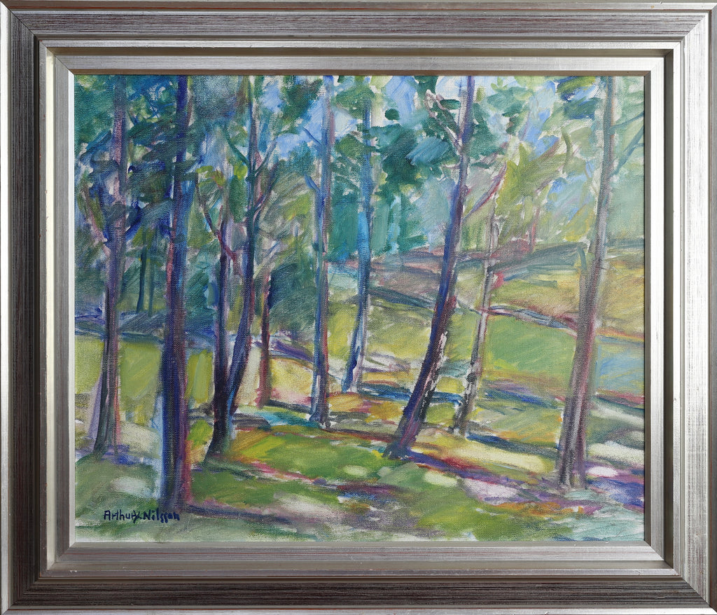 Vintage Art Room Original Landscape Oil Painting from Sweden