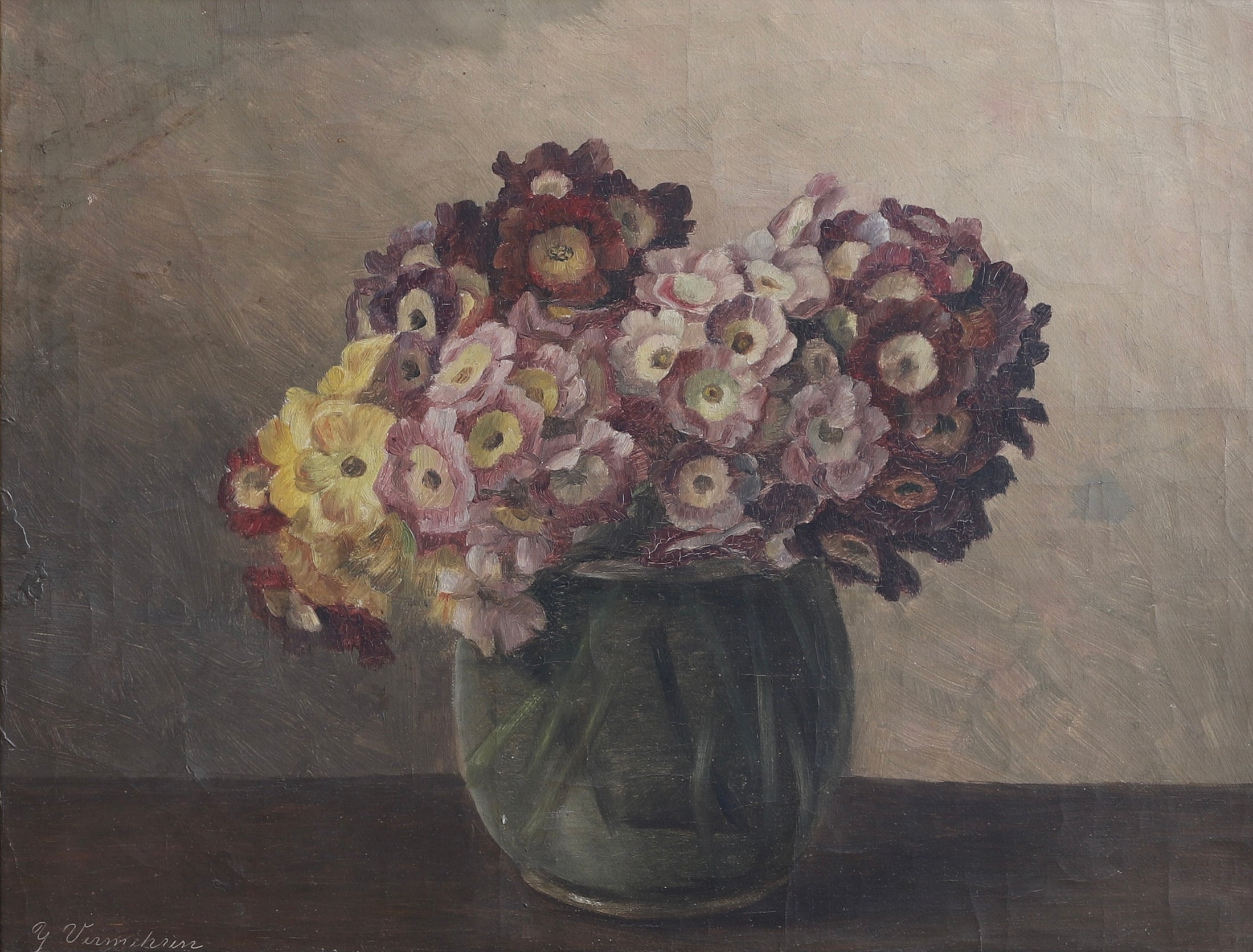 Original Still Life Floral Oil Painting Sweden Vintage Art Room