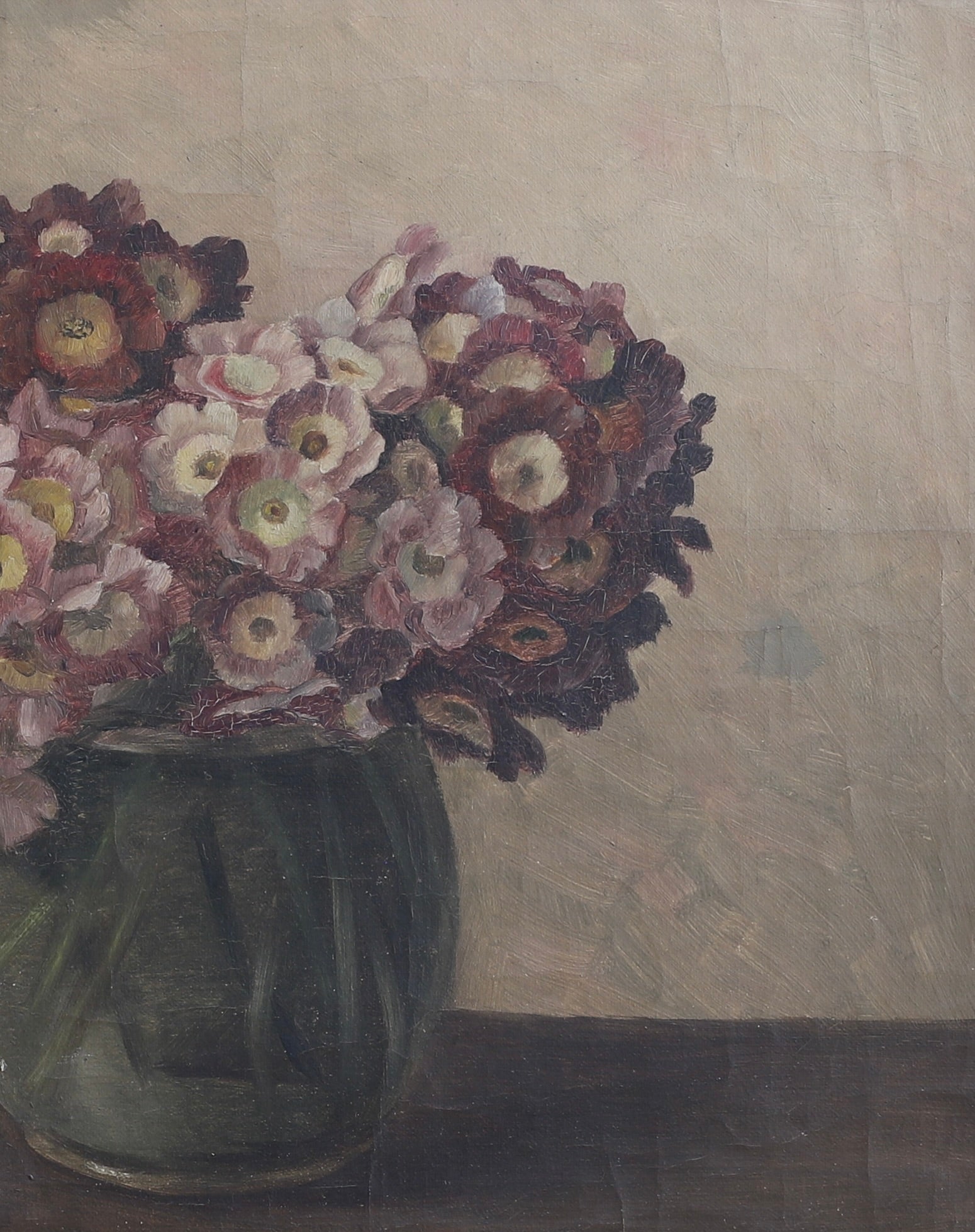 Original Still Life Floral Oil Painting Sweden Vintage Art Room
