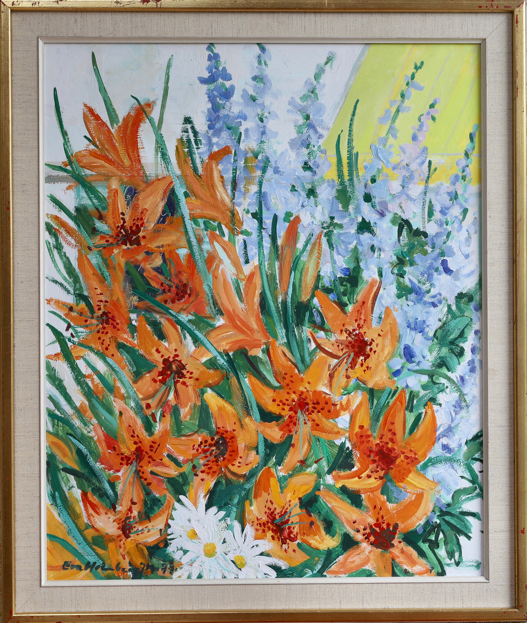 Original Flora Painting Vintage Mid Century Sweden