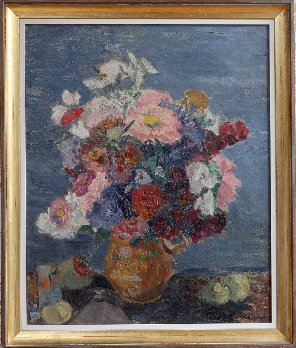 Vintage Art Room Original Still Life Oil Painting from Sweden