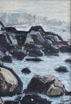 Mid Century Original Coastal Oil Painting From Sweden