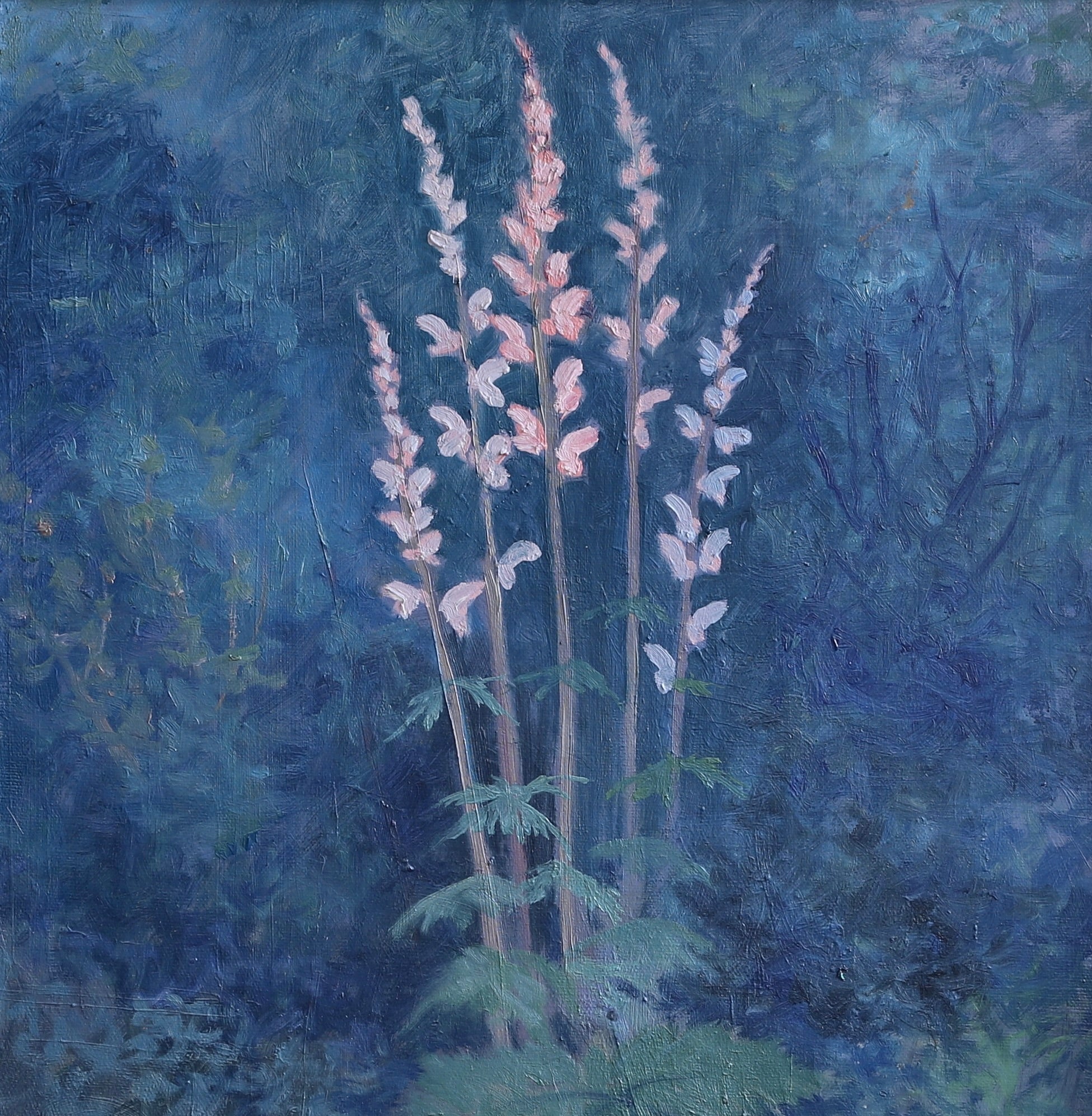 Vintage Mid Century Garden Floral Oil Painting From Sweden