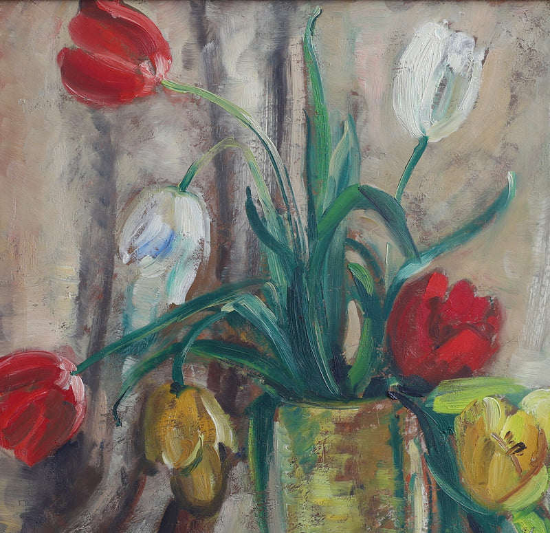 Vintage Mid Century Still Life of Tulips From Sweden