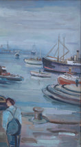 Load image into Gallery viewer, Vintage Art Room Mid Century Original Oil Painting from Sweden
