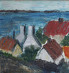 Mid Century Original Coastal Oil Painting From Sweden