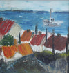 Mid Century Original Coastal Oil Painting From Sweden