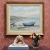 Mid Century Original Coastal Oil Painting From Sweden