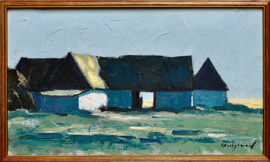 Original Vintage Mid Century Farmhouse Oil Painting Sweden