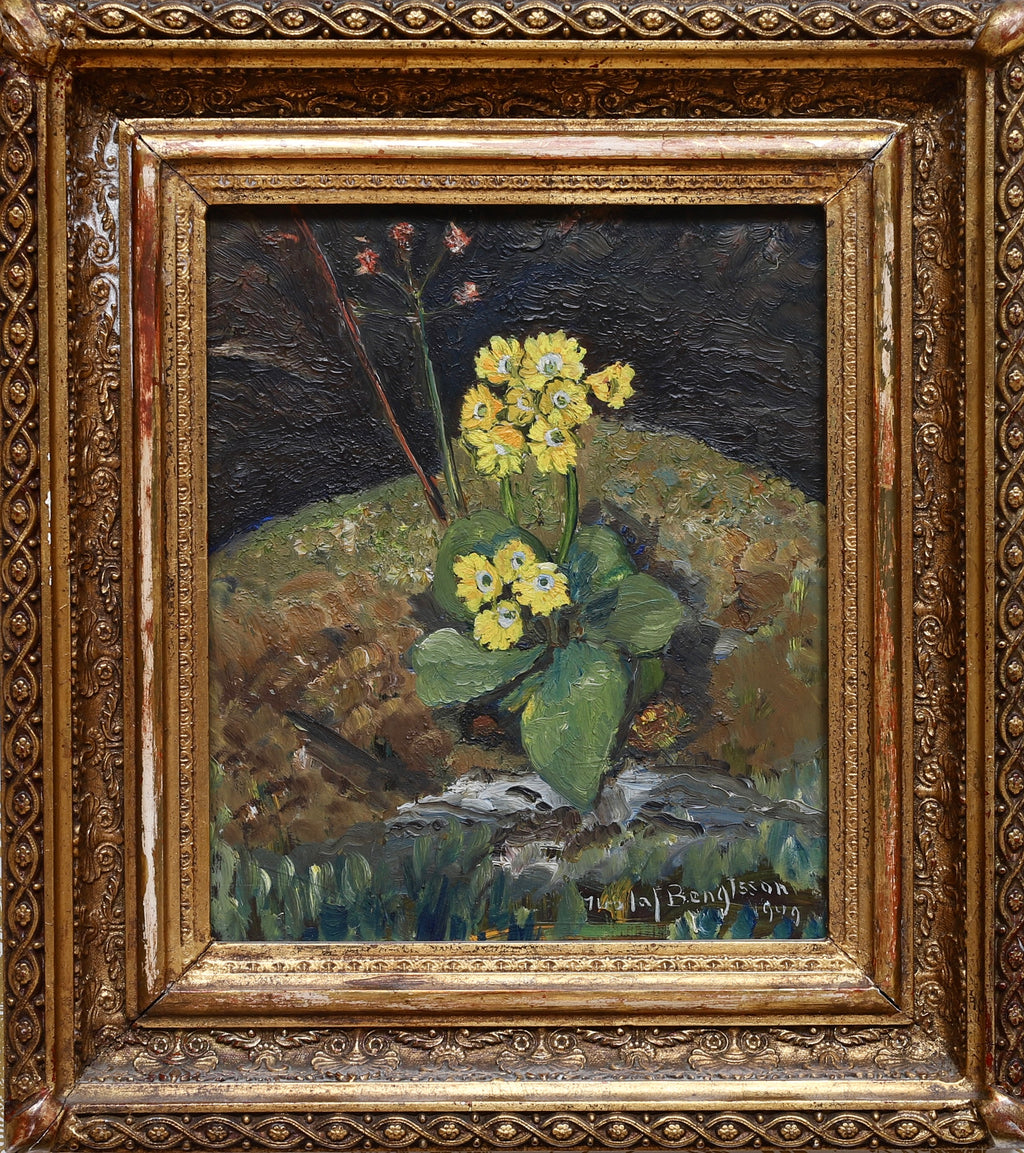 Original Floral Oil Painting Sweden Vintage Art Room