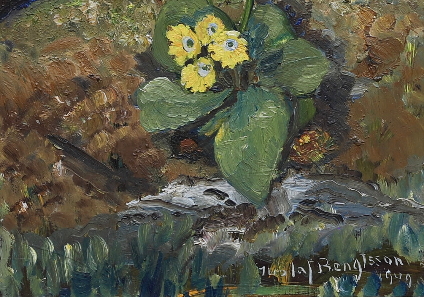 Original Floral Oil Painting Sweden Vintage Art Room