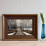 Swedish Vintage Art Room Oil Painting From Sweden