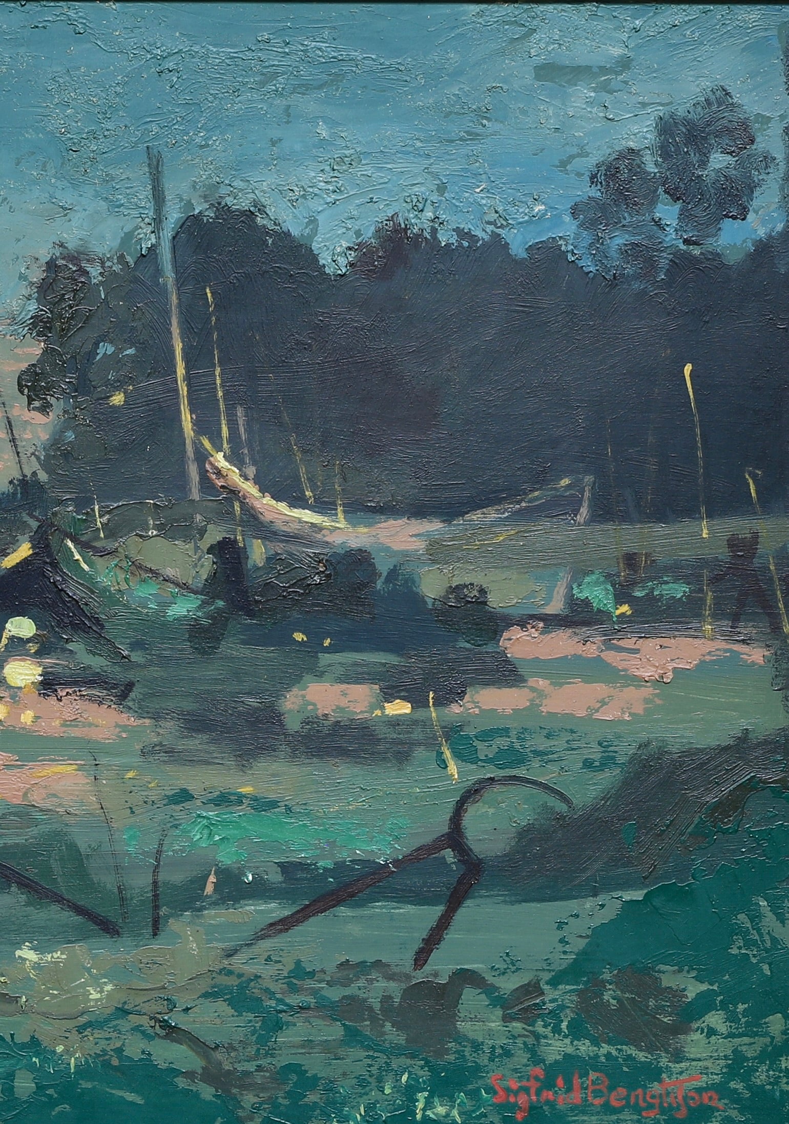 Vintage Art Original Oil Painting From Sweden by S Bengtsson 1959