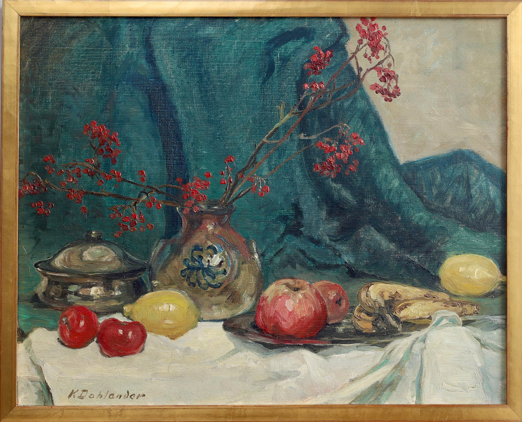 Original Vintage Still Life Oil Painting from Sweden