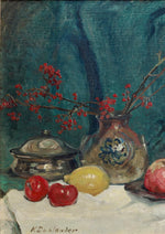 Original Vintage Still Life Oil Painting from Sweden