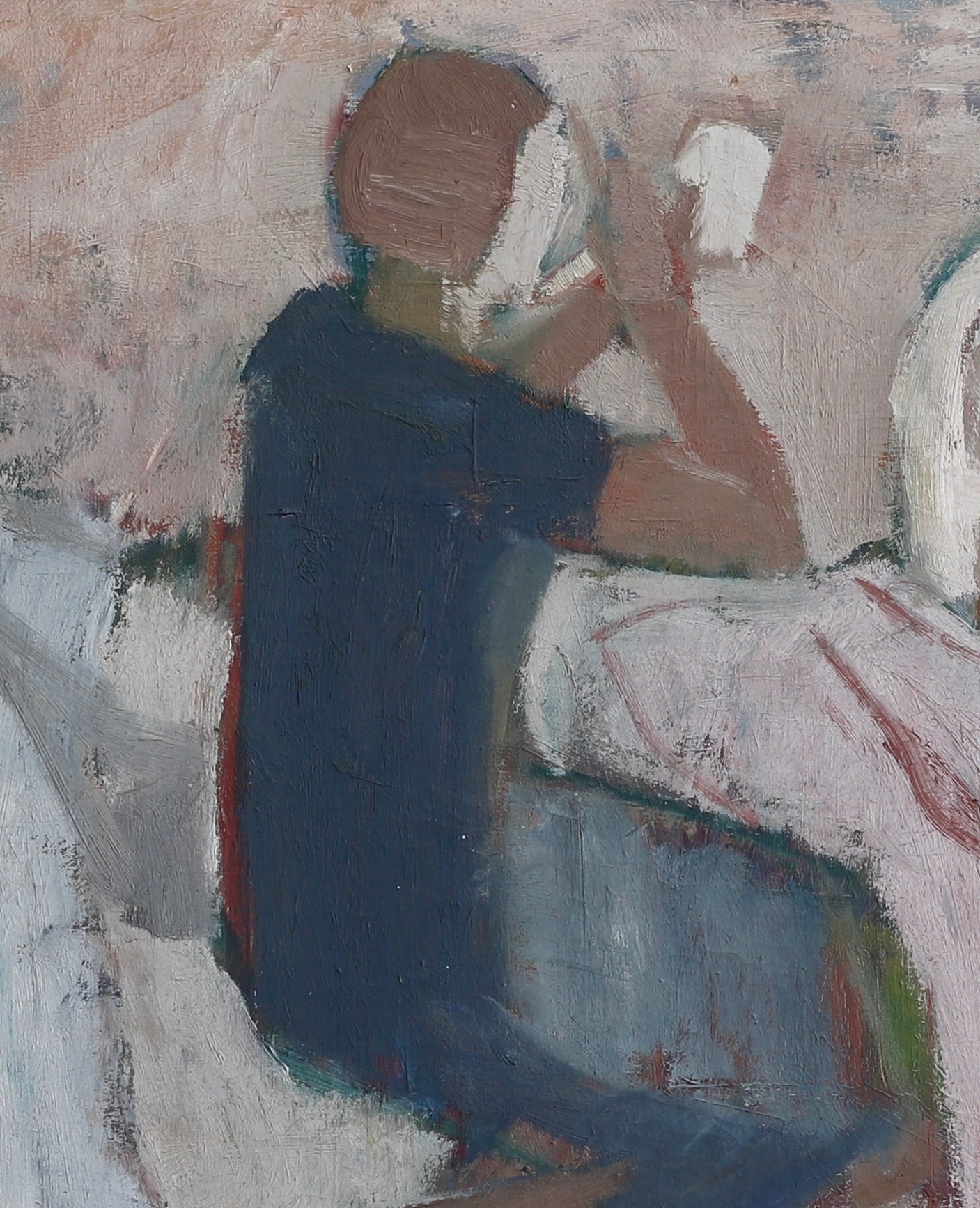 Vintage Mid Century Interior Oil Painting From Sweden