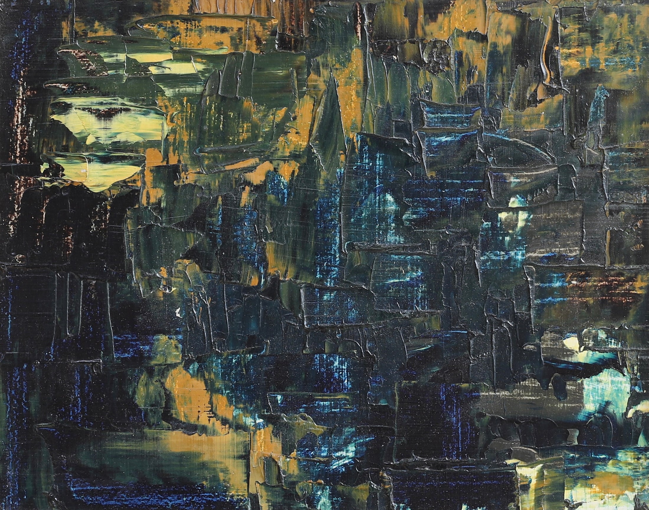 Vintage Art Room Original Abstract Oil Painting from Sweden