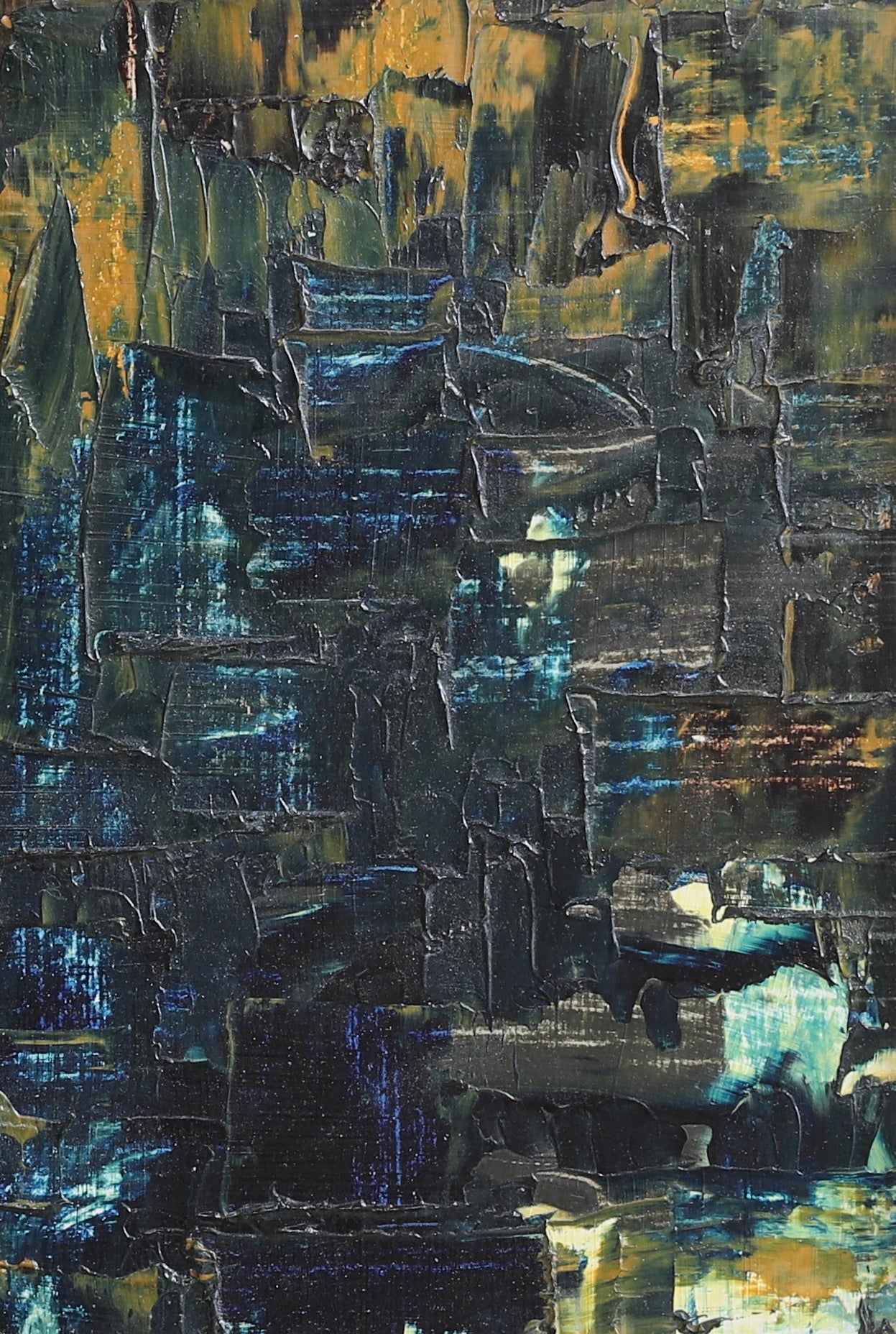 Vintage Art Room Original Abstract Oil Painting from Sweden