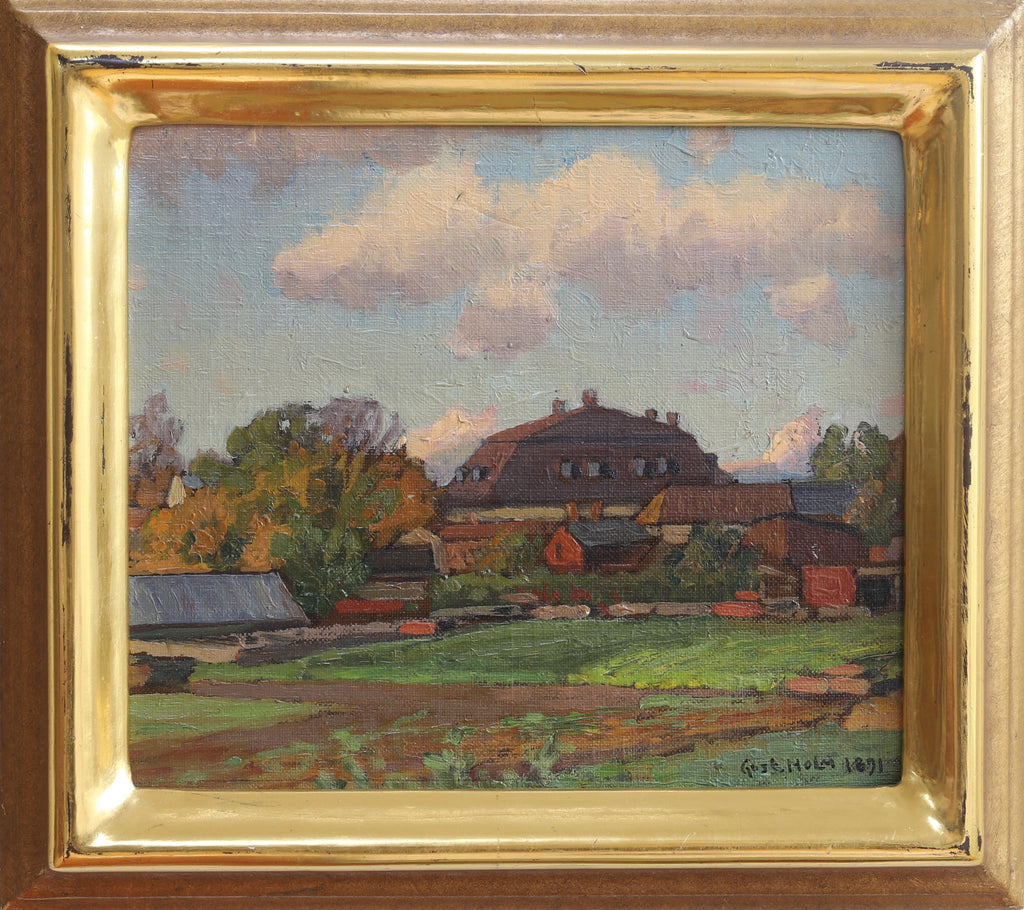 Vintage Art Room Original Landscape Oil Painting From Sweden