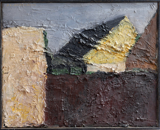 Mid Century Original Vintage Oil Painting from Sweden