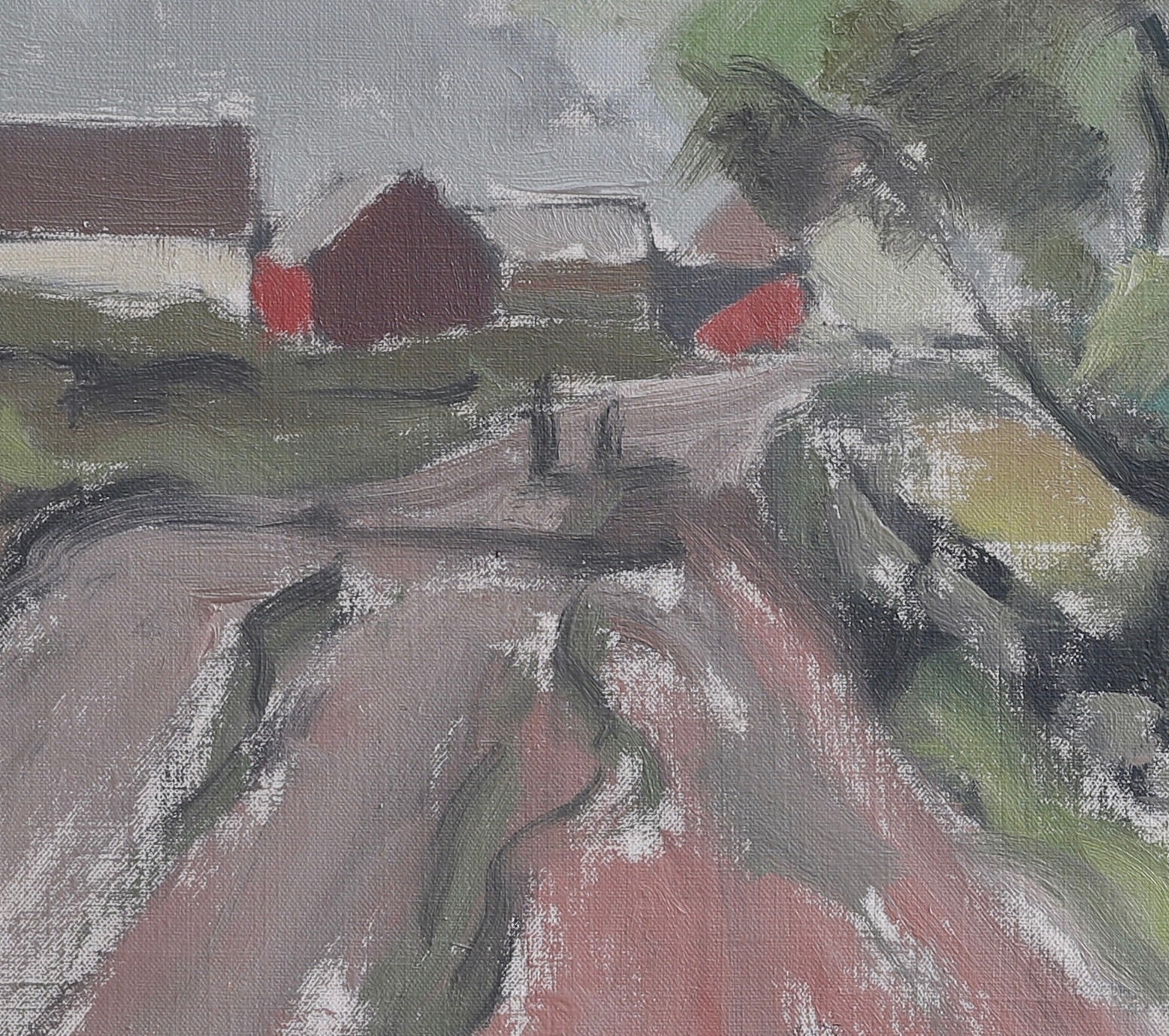 Original Vintage Mid Century Landscape Oil Painting Sweden