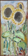 Load image into Gallery viewer, Original Vintage Sunflower Floral Oil Painting Sweden
