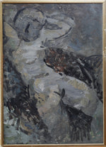 Original Mid Century Figurative Painting From Sweden 1961