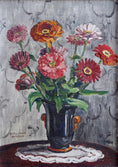 Load image into Gallery viewer, Mid Century Original Still Life Oil Painting By K Ohlsson Sweden
