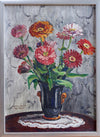 Mid Century Original Still Life Oil Painting By K Ohlsson Sweden