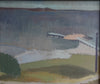 Vintage Art Mid Century Coastal Oil Painting from Sweden 1957