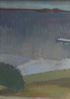 Vintage Art Mid Century Coastal Oil Painting from Sweden 1957