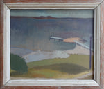 Vintage Art Mid Century Coastal Oil Painting from Sweden 1957