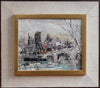 Mid Century Original Parisian Cityscape Oil Painting from Sweden