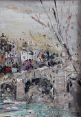 Load image into Gallery viewer, Mid Century Original Parisian Cityscape Oil Painting from Sweden

