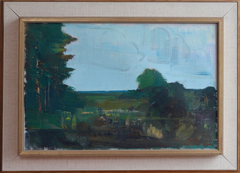 Vintage Mid Century Landscape Painting By G Berglund Sweden