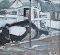 Load image into Gallery viewer, Original Vintage Mid Century Harbor Oil Painting Sweden
