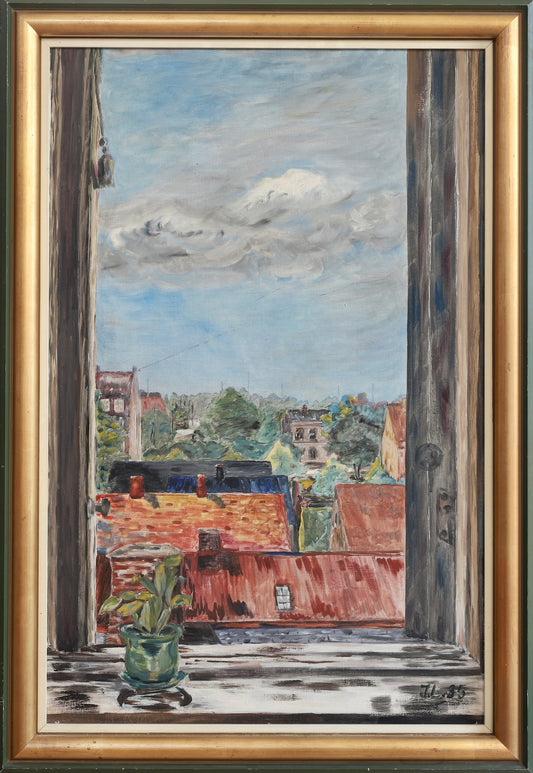 Vintage Art Room Original Still Life Oil Painting From Sweden 1935