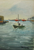 Load image into Gallery viewer, Vintage Mid Century Cityscape Painting From Sweden
