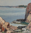 Mid Century Vintage Art Coastal Oil Painting from Sweden