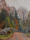 Mid Century Original Landscape Oil Painting From Sweden by B Forsell