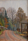 Mid Century Original Landscape Oil Painting From Sweden by B Forsell