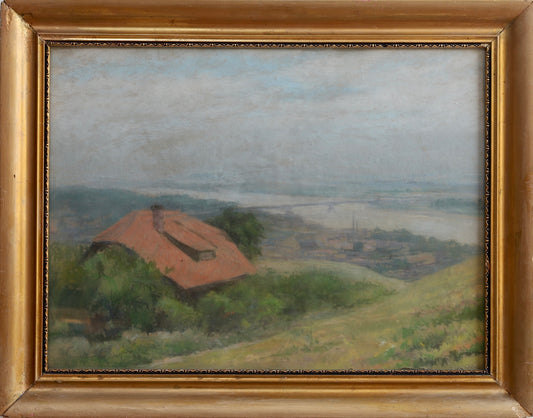 Mid Century Vintage Original Landscape Oil Painting From Sweden
